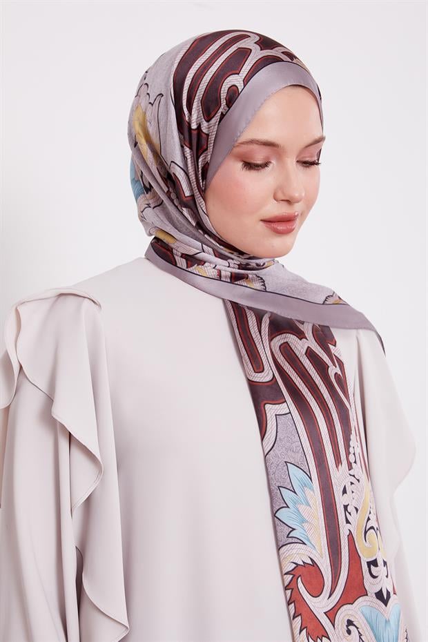 Vizon Baroklu Hint İpeği Şal