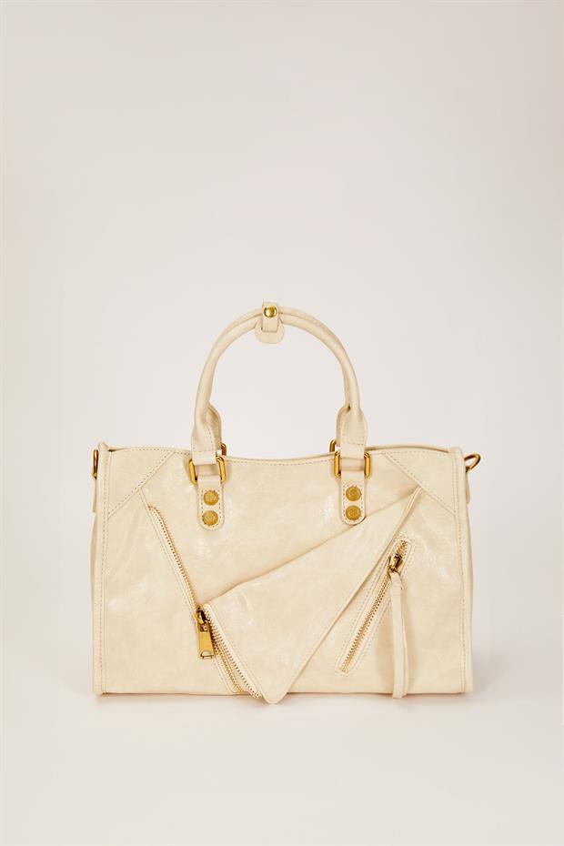 Vizon Cep Fermuar Detaylı El Çantası