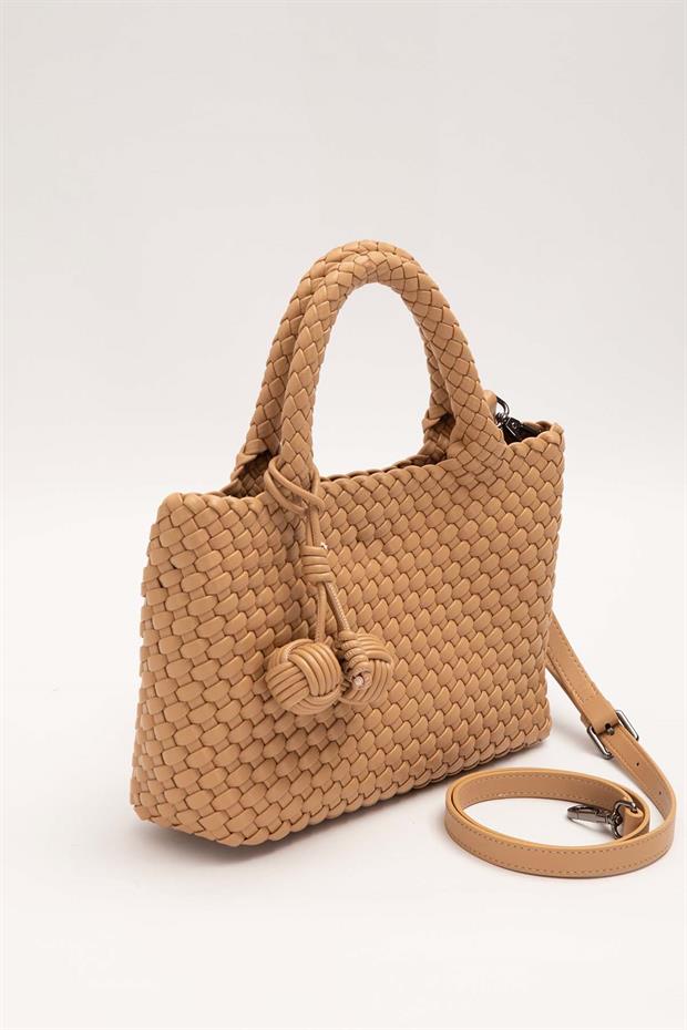 Vizon Charmlı Örgü Model El Çantası