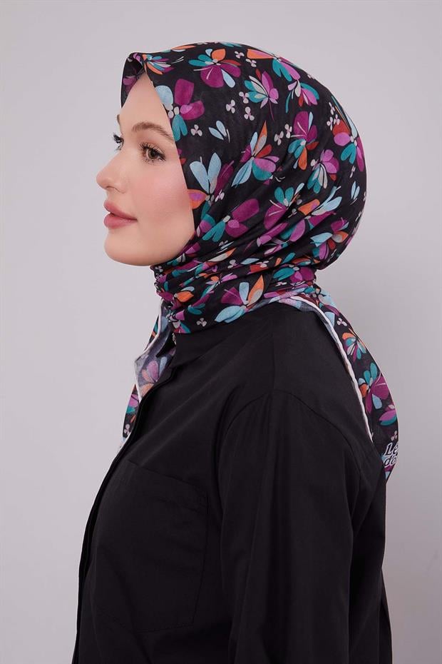 Vizon Çiçek Desen Soft Eşarp