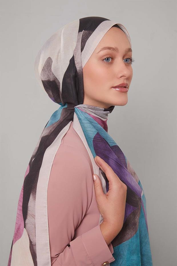 Vizon Çiçek Desen Sport Şal