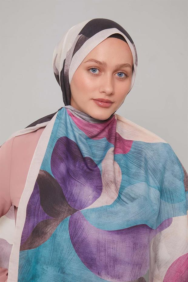 Vizon Çiçek Desen Sport Şal