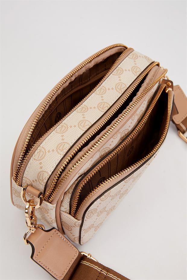 Vizon Çift Bölmeli Kalın Askılı Omuz Çantası