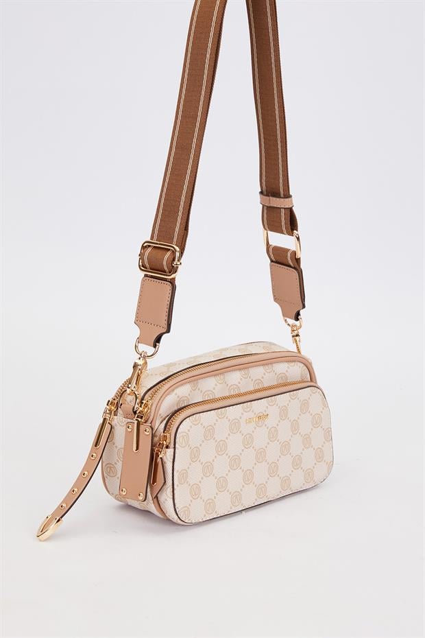 Vizon Çift Bölmeli Kalın Askılı Omuz Çantası