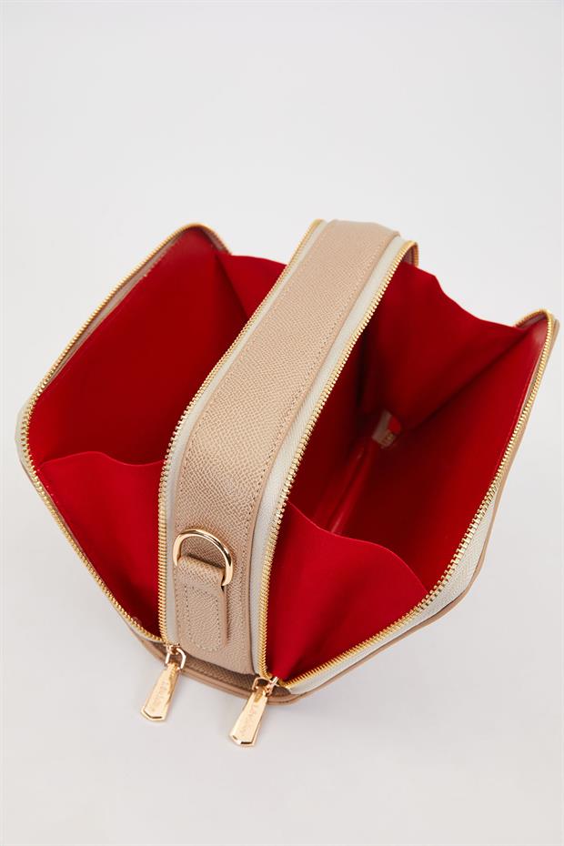 Vizon Çift Fermuarlı Ayarlanabilir Omuz Çantası