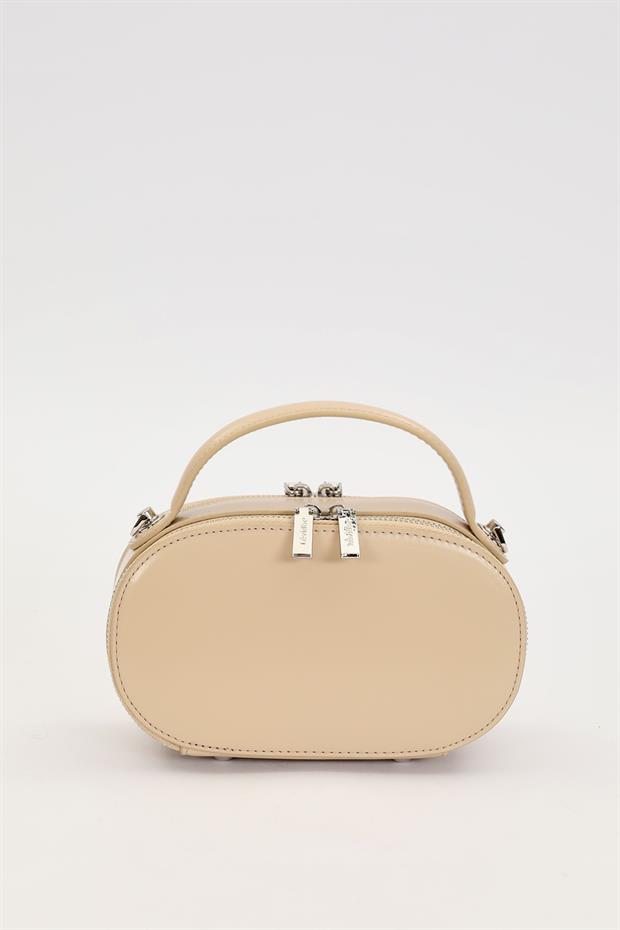 Vizon Çift Fermuarlı El Çantası