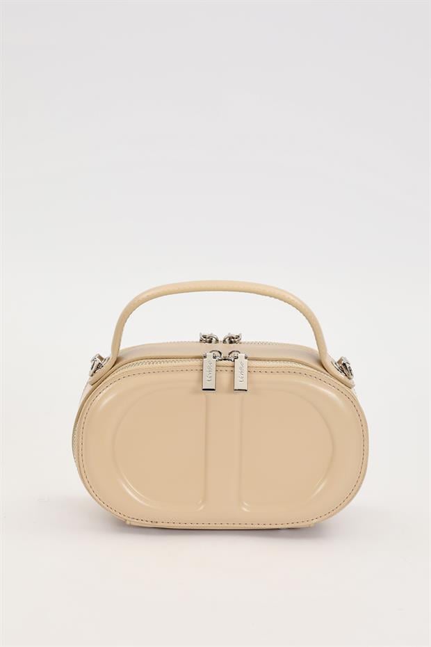 Vizon Çift Fermuarlı El Çantası