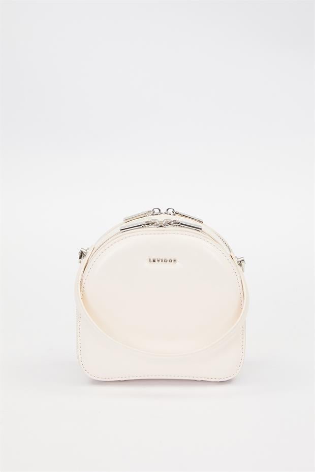 Vizon Çift Fermuarlı Omuz Çantası