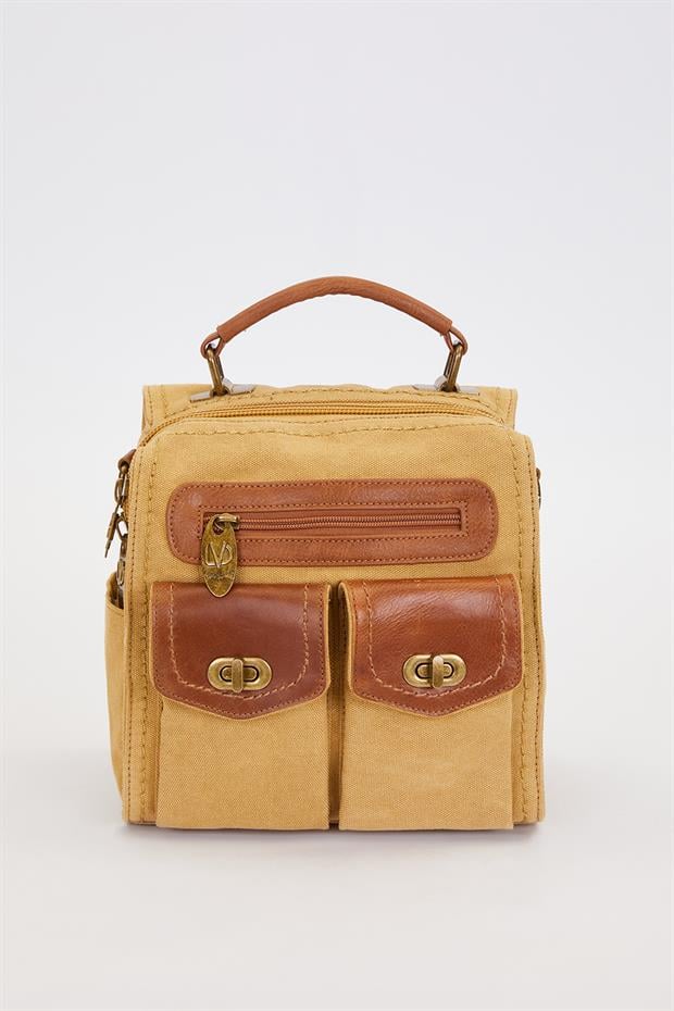 Vizon Çift Gözlü Fermuarlı Sırt Çantası