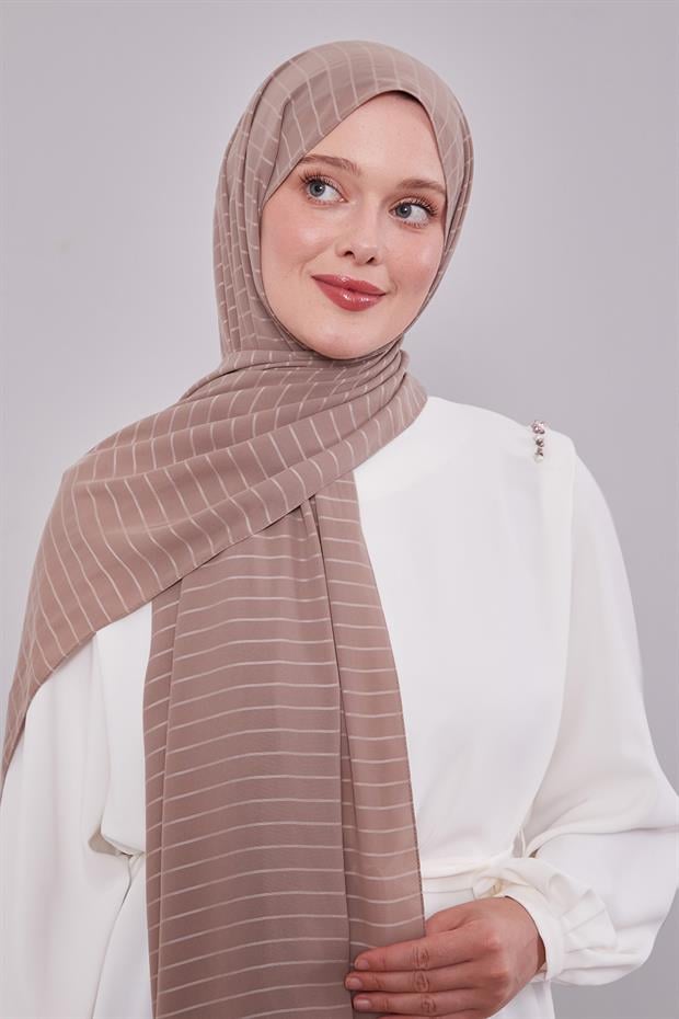 Vizon Çizgili Cazz Şal