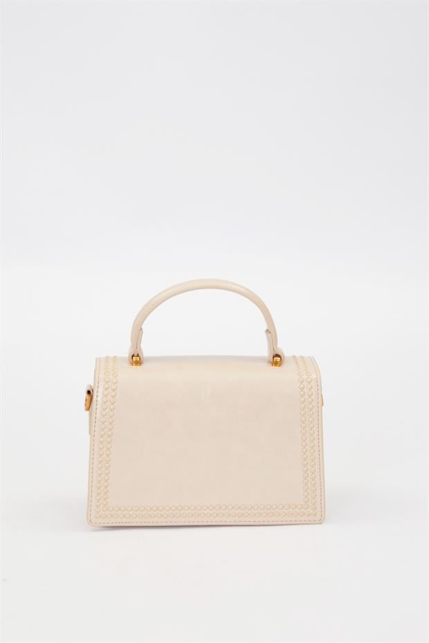 Vizon Desenli Askı Detay Omuz Çantası