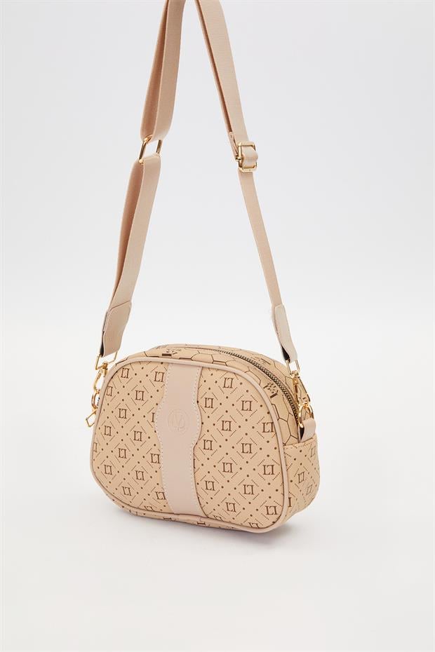 Vizon Dikey Şerit Detaylı Omuz Çantası