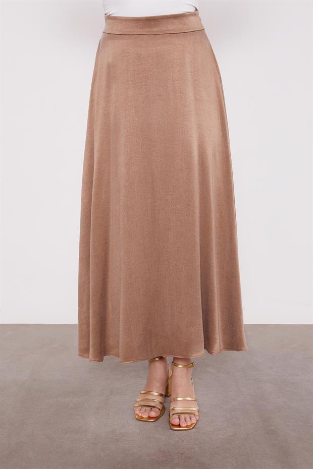 Vizon Çapraz Düğme Detay Cupra Etek Takım