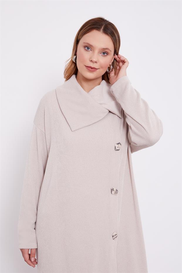 Vizon Düğme Detaylı Pantolonlu Tunik Takım