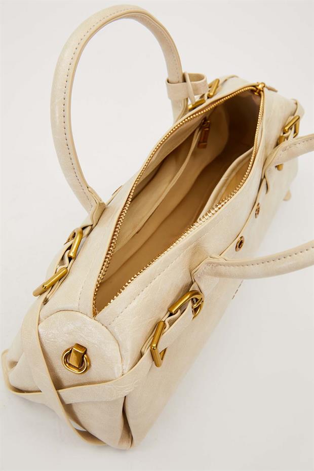 Vizon Eskitme Aksesuarlı El Çantası