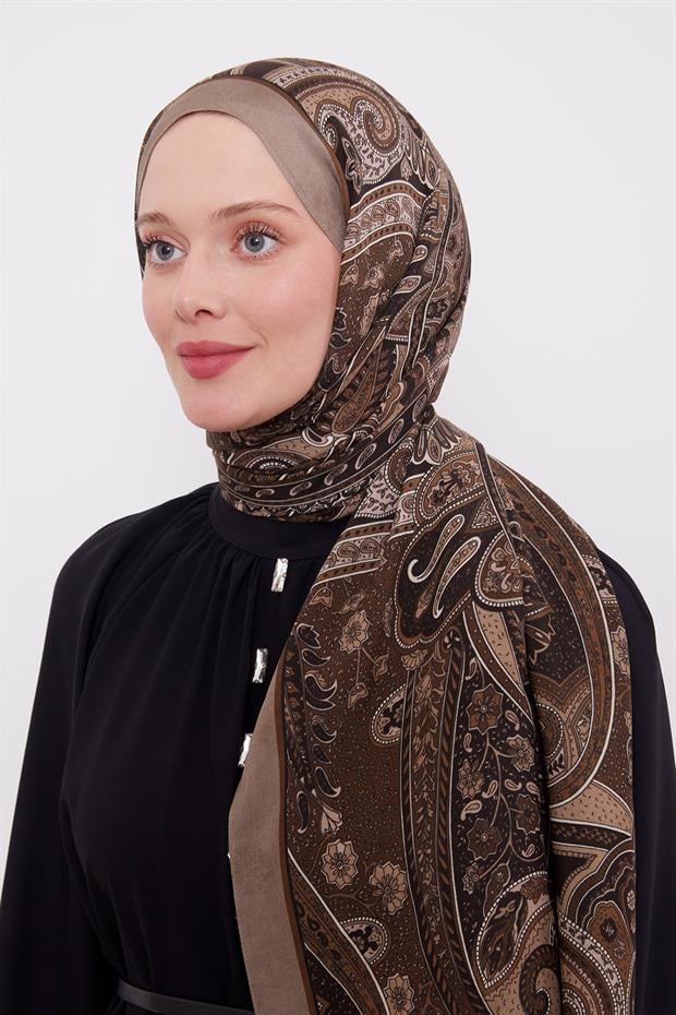 Etnik Desen Royal Şal Vizon