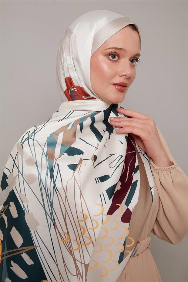 Vizon Fırçalı Desen Twill Şal