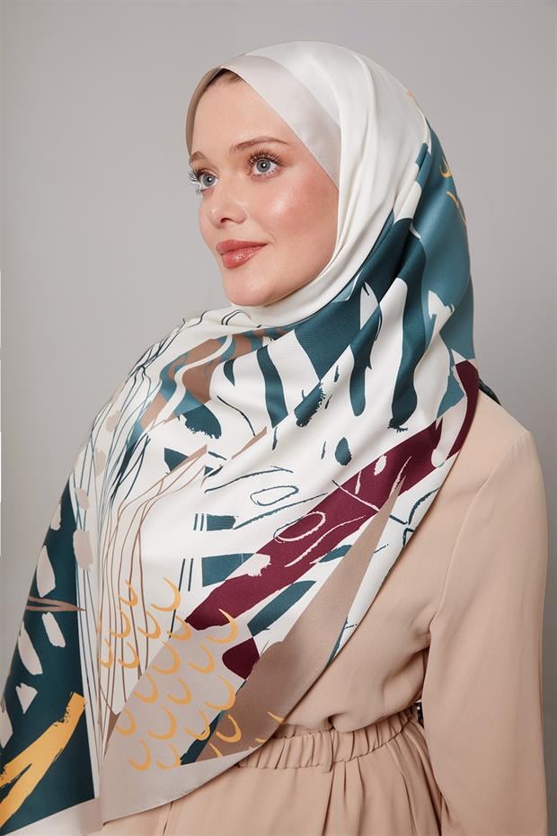 Vizon Fırçalı Desen Twill Şal