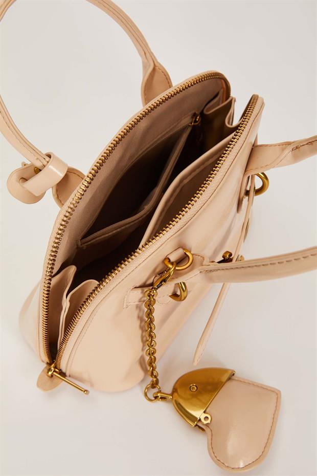 Vizon Gold Metal Halkalı El Çantası