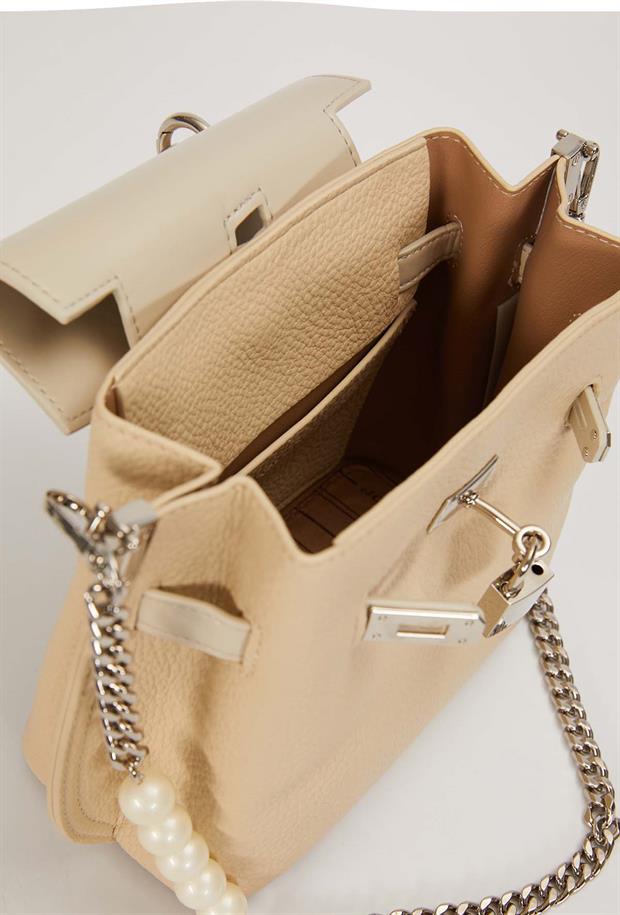 Vizon İnci Askı Detaylı El Çantası