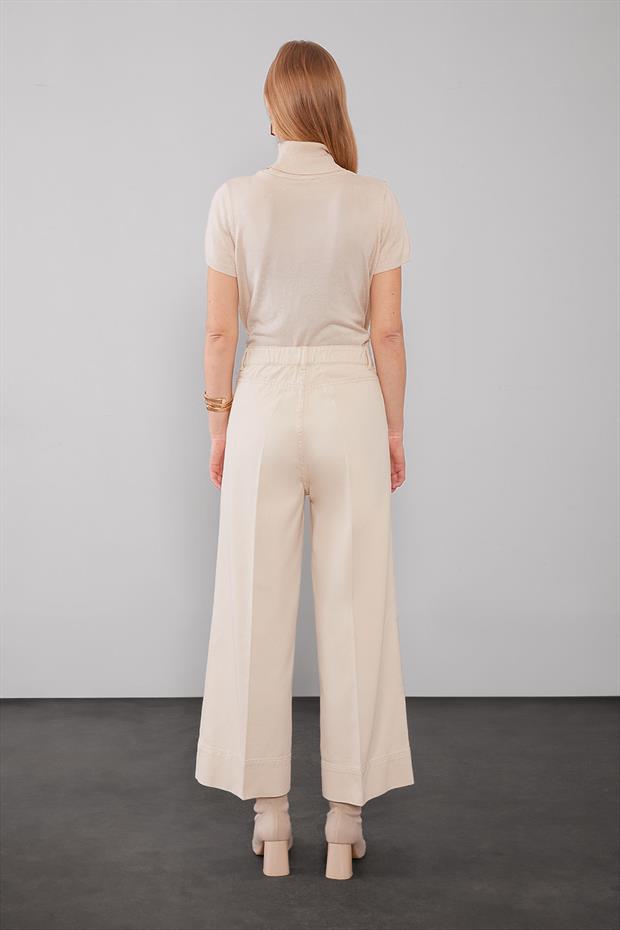 Vizon Katlı Paçalı Wideleg Pantolon
