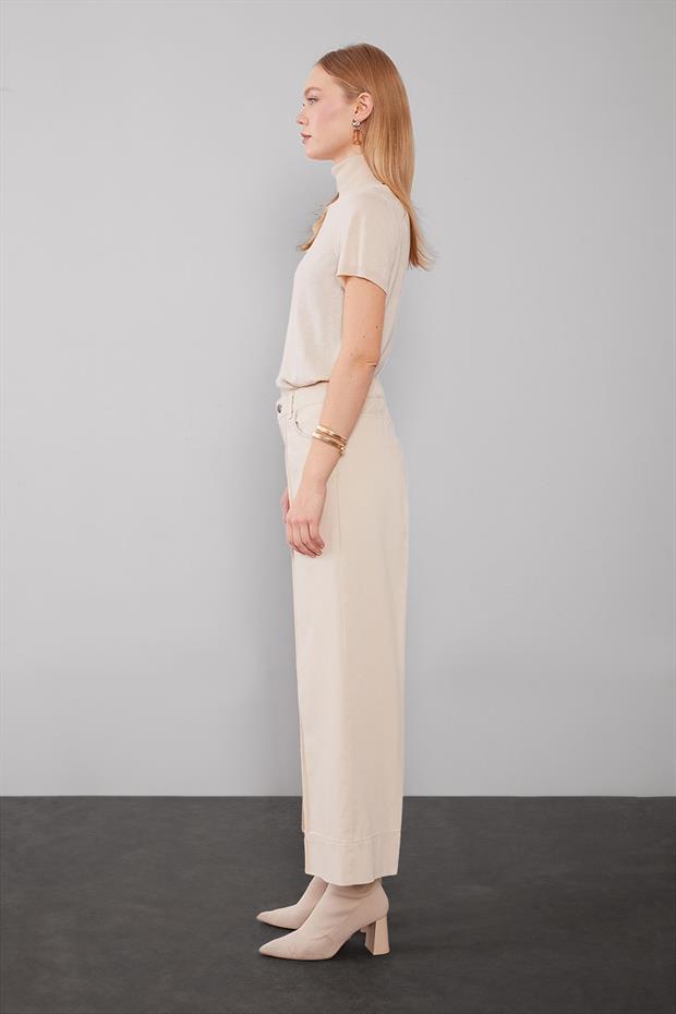 Vizon Katlı Paçalı Wideleg Pantolon