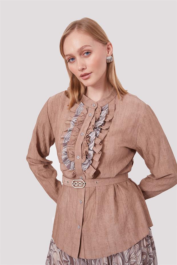 Vizon Kemer Detaylı Piliseli Etek Takım