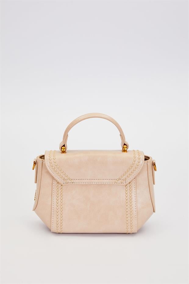 Vizon Kenar Desenli Dikişli El Çantası