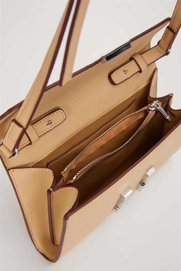 Vizon Kenar Dikiş Detaylı Omuz Çantası