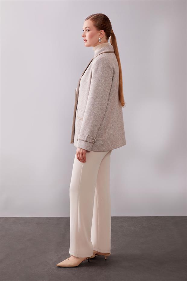 VİZON Kruvaze Kenar Şeritli Kaşmir Ceket