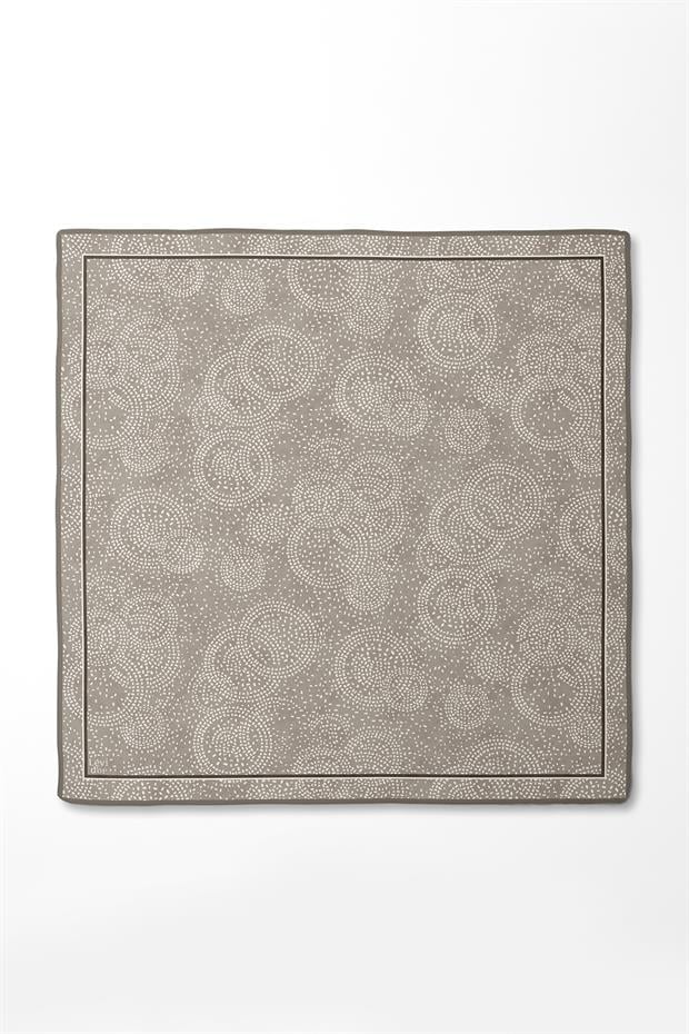 Vizon Noktalı Daireler Bask. Twill İpek Eşarp