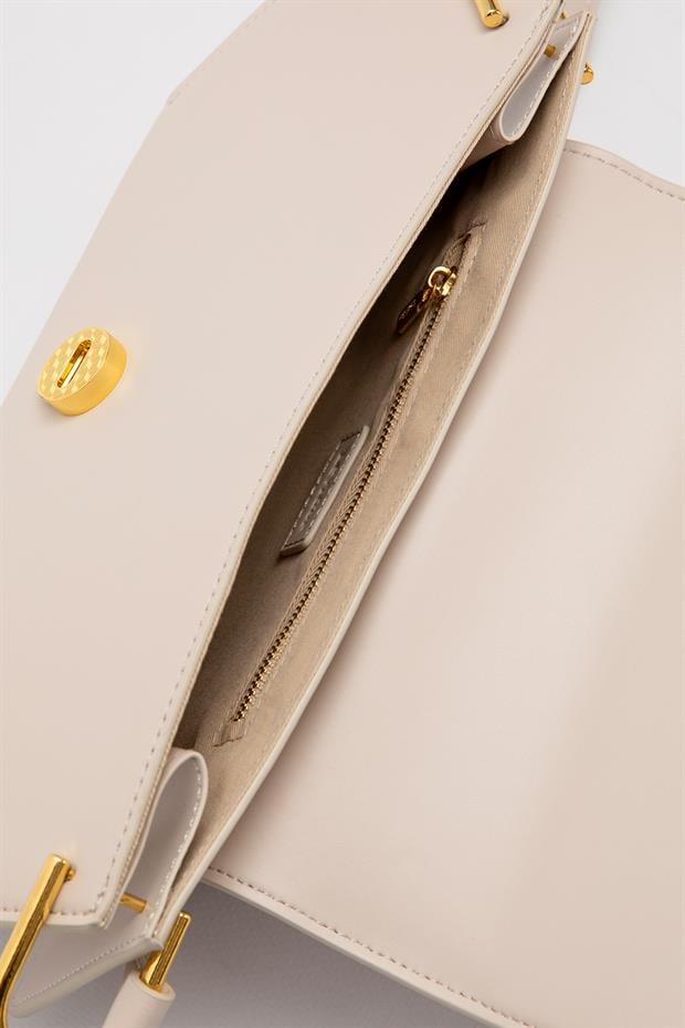 Vizon Oval Gold Aksesuarlı Omuz Çantası