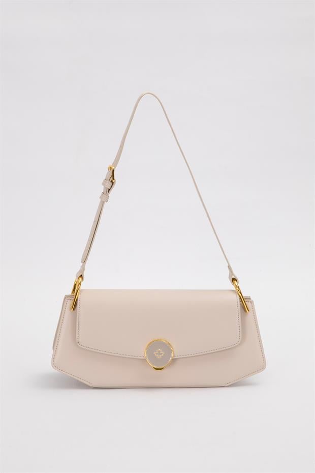 Vizon Oval Gold Aksesuarlı Omuz Çantası