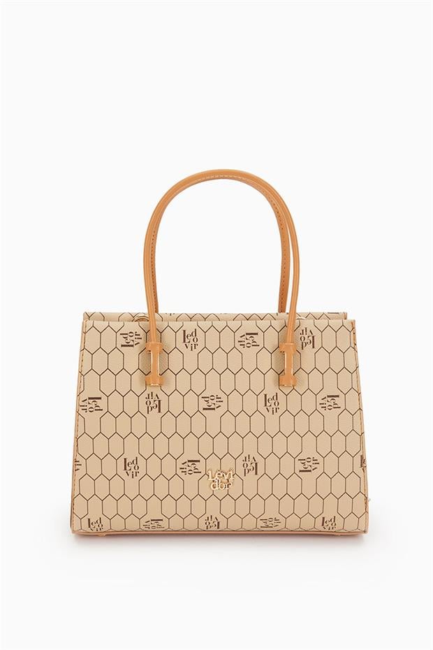 Vizon Petek Baskılı Üç Gözlü El Çantası