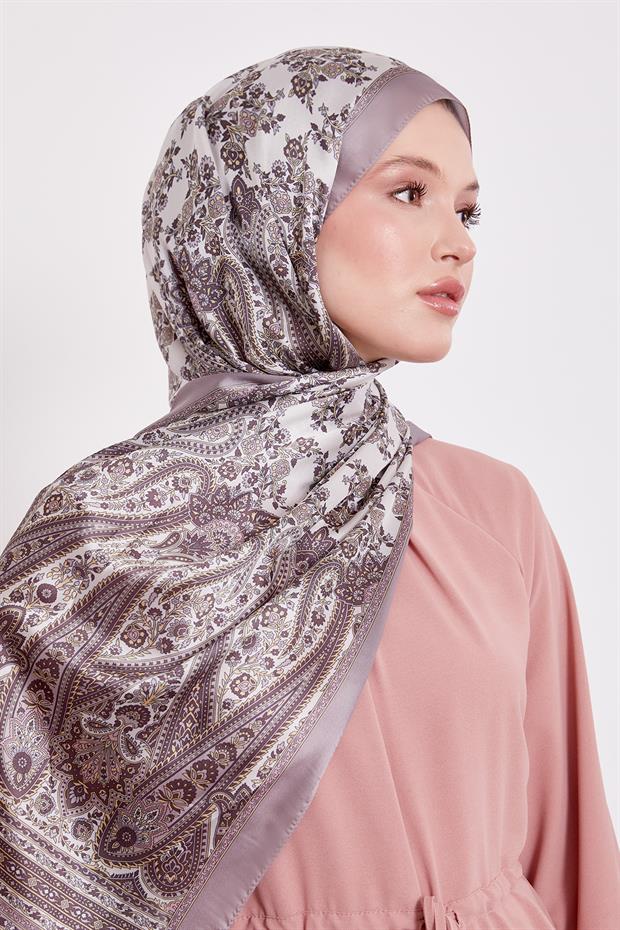 Vizon Sarmal Desen Hint İpeği Şal