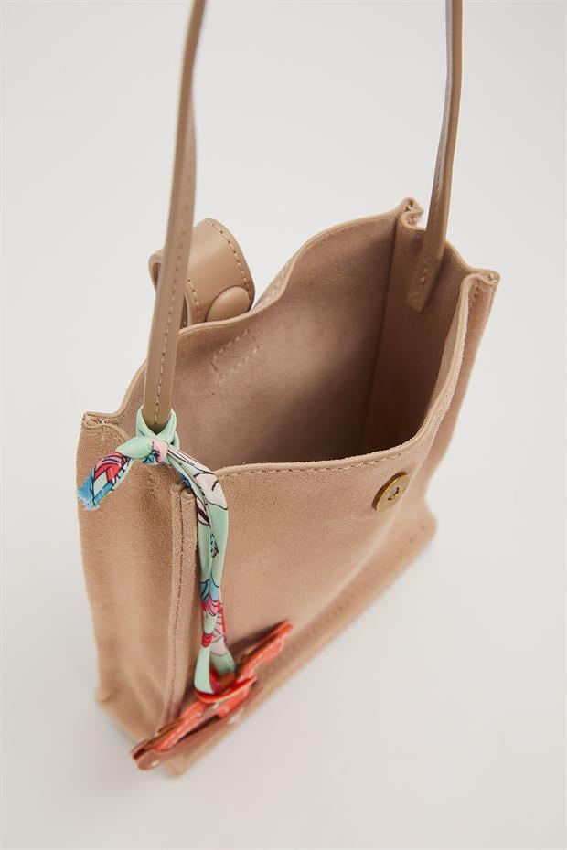 Vizon Süet Uzun Askılı Omuz Çantası