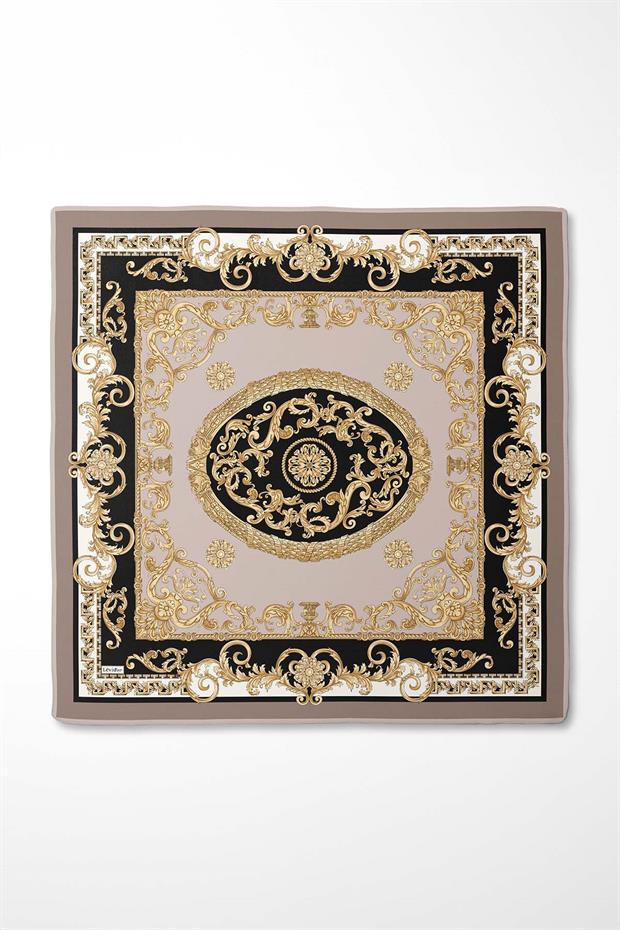 Vizon Varak Desen Twill İpek Eşarp