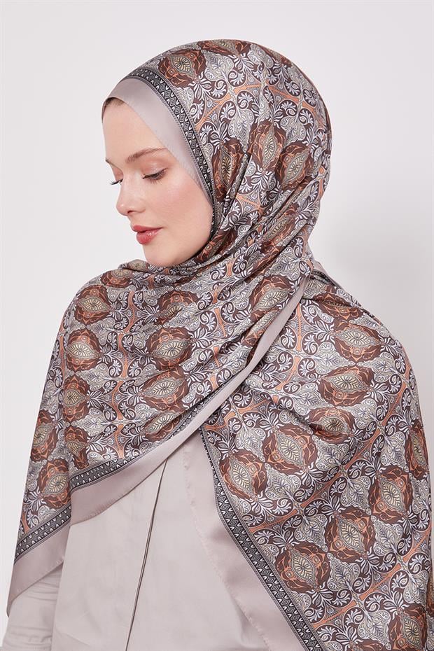 Vizon Yansıma Desen Hint İpeği Şal
