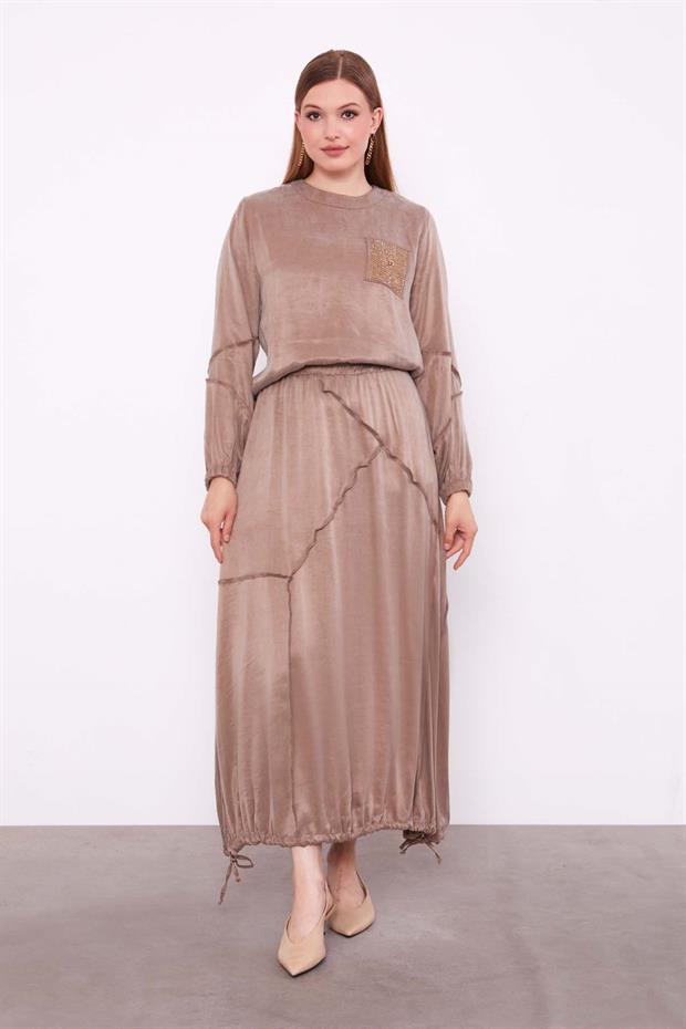 Yağ Yeşili Asimetrik Model Cupra Etek Takım