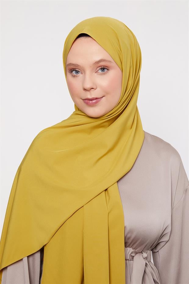 Yağ Yeşili Düz Desen Elegance Şal