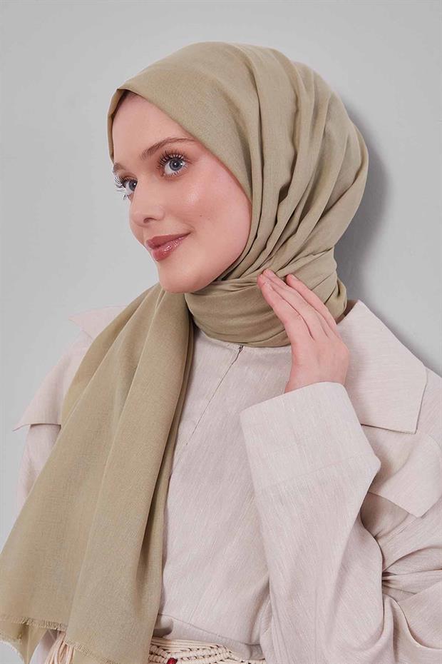 Yağ Yeşili Düz Tensel Şal