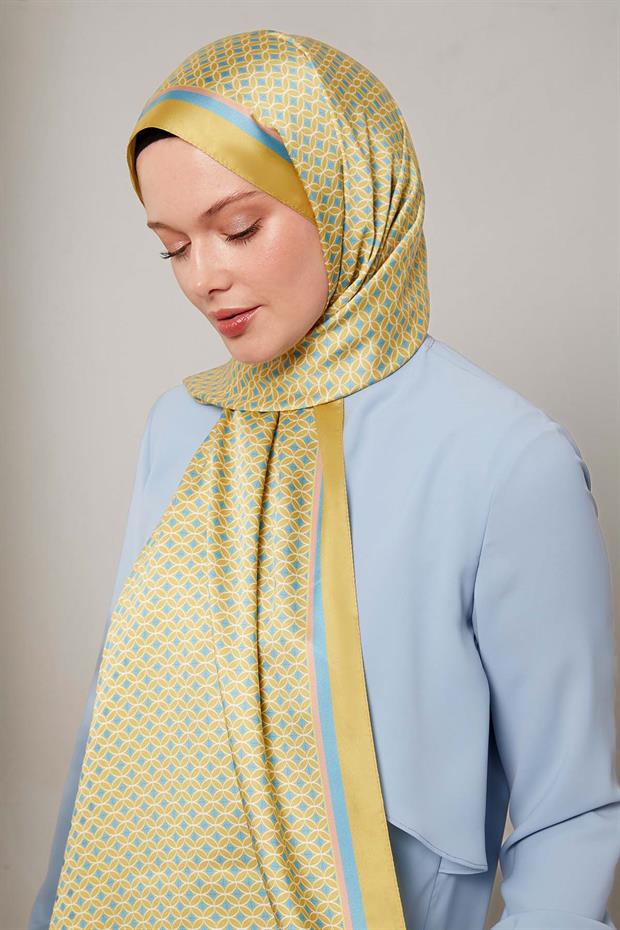 Yağ Yeşili Halkalı Benek Desen Angel Şal