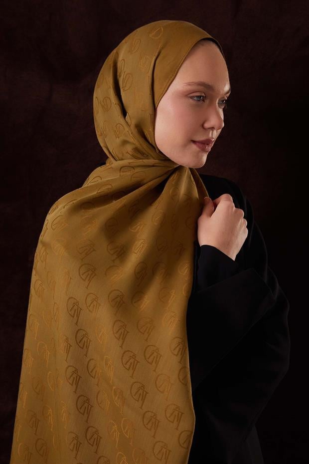 Yağ Yeşili LVD Baskılı Naia Jakar Şal