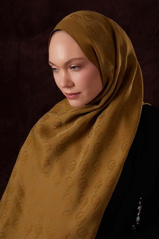 Yağ Yeşili LVD Baskılı Naia Jakar Şal