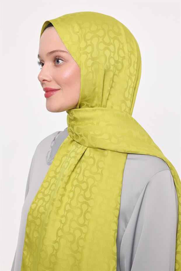 Yağ Yeşili S Desen Blue Jakar Şal