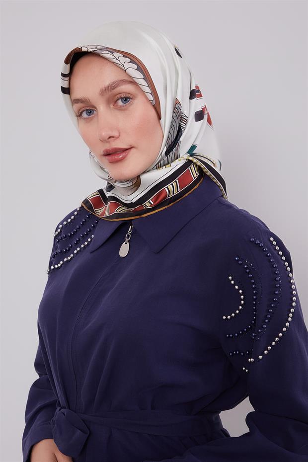 Yağ Yeşili Twill İpek Eşarp Lunera Koleksiyonu