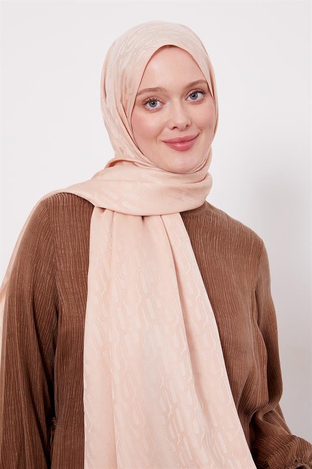 Yavruağzı Ataç Desen Blue Jakar Şal