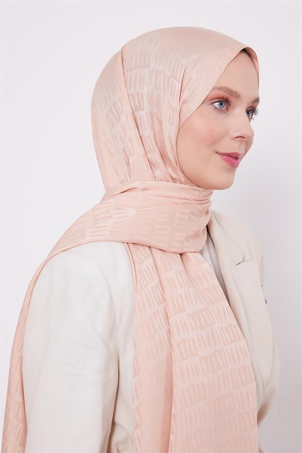 Yavruağzı Damla Desen Blue Jakar Şal