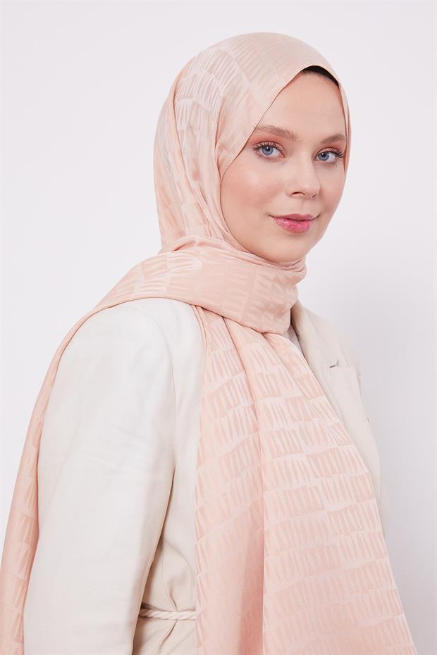 Yavruağzı Damla Desen Blue Jakar Şal