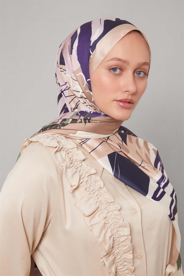 Yavruağzı Fırçalı Desen Twill Şal